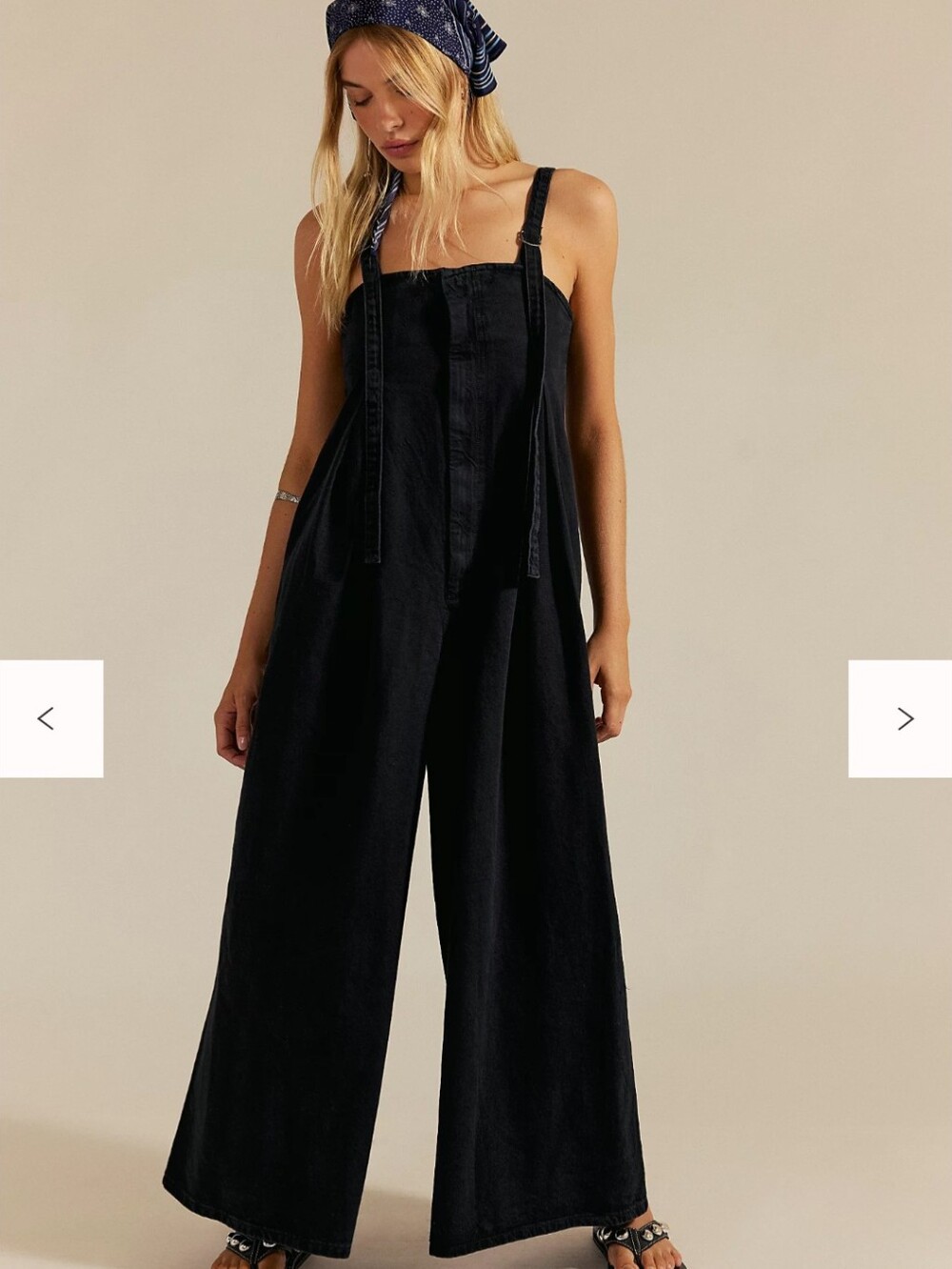 We The Free Jumpsuit M Babydoll Denim Lumy One-Piece Wide Leg NWOT